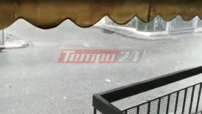 Αγρίνιο: Σφοδρή καταιγίδα, χαλαζόπτωση και ισχυροί άνεμοι