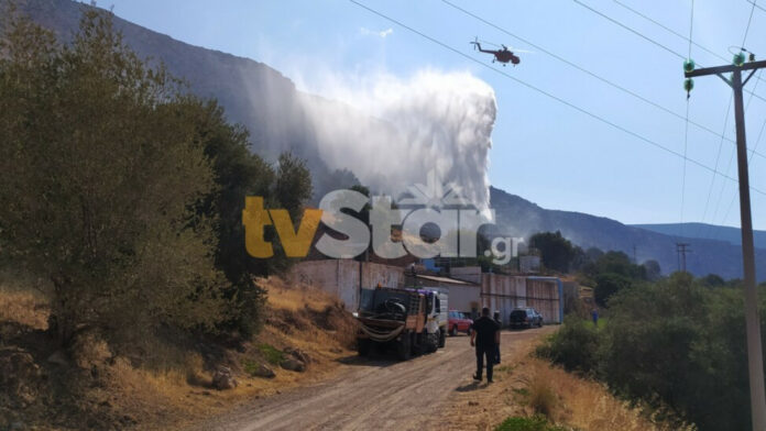 Φωτιά τώρα στο Δίστομο Βοιωτίας