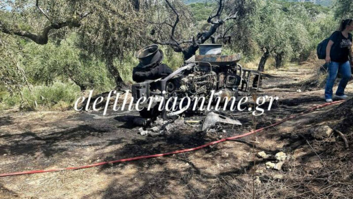 Καλαμάτα: Νεκρός χειριστής τρακτέρ μετά από ανατροπή και φωτιά του οχήματος