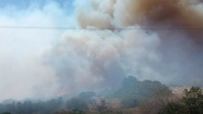 Κύθηρα: Σε ύφεση η πυρκαγιά σε δασική έκταση