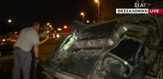 Τροχαίο στη Θεσσαλονίκη: Αναποδογύρισε το αυτοκίνητο – Τραυματίστηκε ελαφρά ο οδηγός