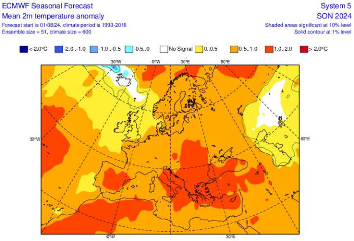 ΕΜΥ: Zεστό προβλέπεται και το φθινόπωρο στη χώρα