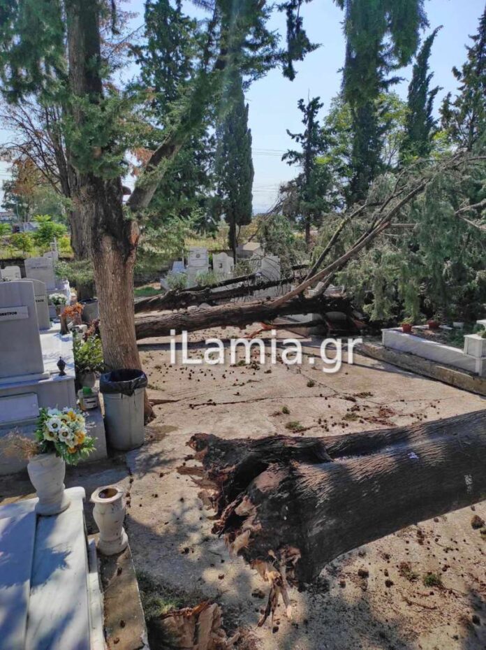 Εικόνες καταστροφής Κοιμητήριο της «Ξηριώτισσας» μετά την σφοδρή κακοκαιρία